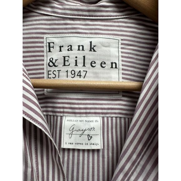 Frank & Eileen Striped Button Down Shirt - Brown and White - Picture 2 of 6